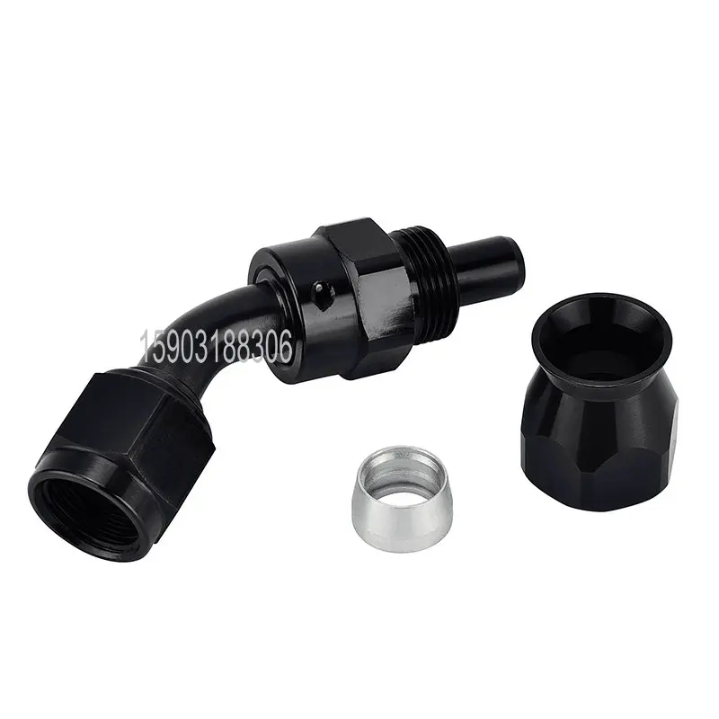 

An8 45 Degree Red Blue full Black Aluminum An Fittings End Racing Car Aluminum swivel adaptor PTFE billet AN hose end fittings