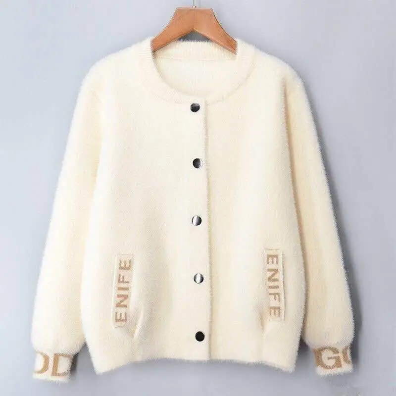 oversize plus velvet winter Imitation mink fleece new harajuku hoodies coat women sweatshirt Korean style loose cardigan tops