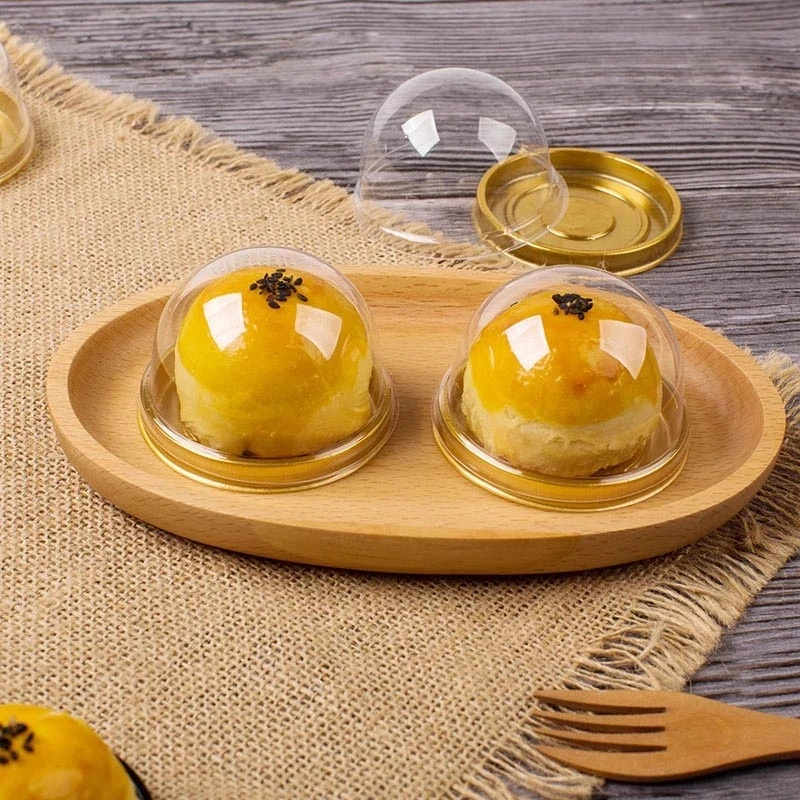 New Round Plastic Moon Cake Box Container Transparent Mooncake Dome Boxes Baking Packing Box