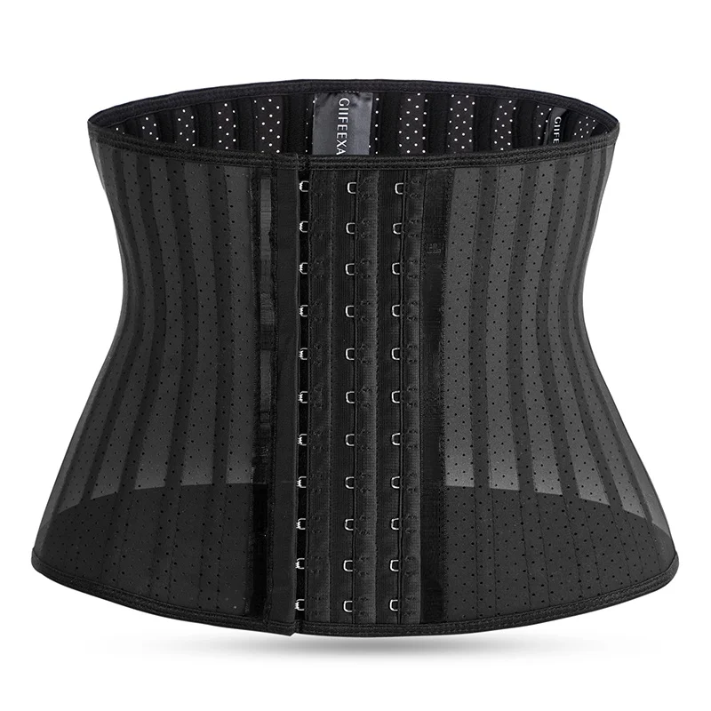 25cm Short Breathable Latex Waist Trainer 25 Steel Boned Corset Waist Cincher Shaper Slim Modeling Strap Women Body Shaper 9005