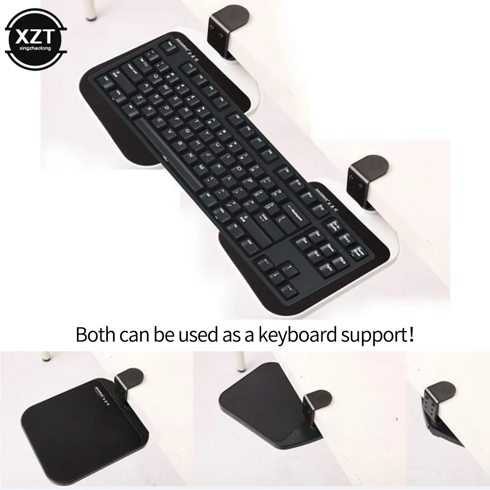 Adjustable Mouse Extension Board Tray Desktop Mouse/Keyboard Bracket Extend the Desktop Laptop Under Desk Mouse Pad Holder Clip