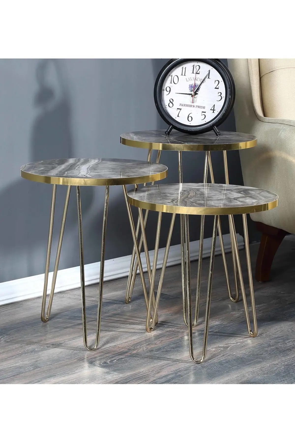 Milk Coffee Marble Pattern Shiny Edges Zigon Coffee Table