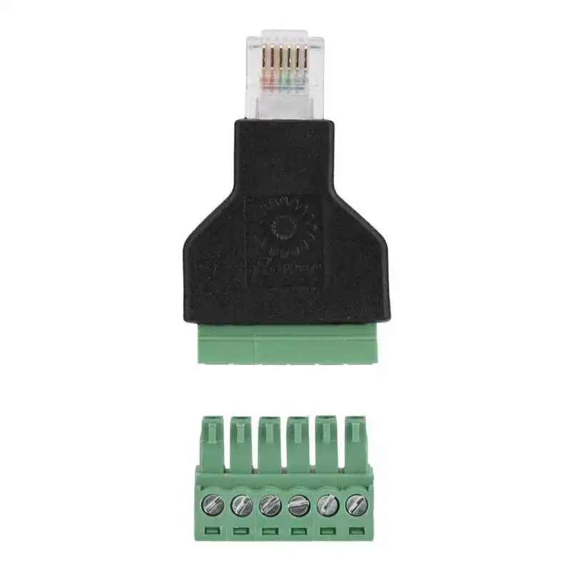 Connector 1Pcs Ethernet RJ12 6P6C Male Naar 6 Pin Schroef Terminals Adapter Connector Speaker Terminal Adapter Connector