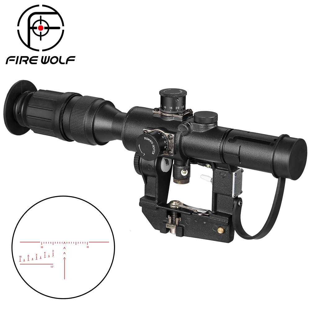 Tactical Svd Dragunov 4x26 Red Illuminated Scope For Hunting Rifle Scope Shooting Ak Scope Red Dot Hunting Optics Hunting Laser