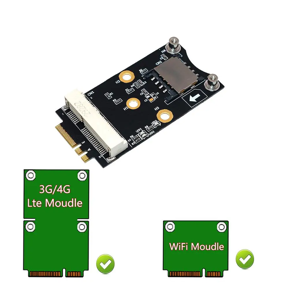 Mini PCI-E to M.2 NGFF Key A/E Adapter Converter with SIM Card Slot for 3G/4G