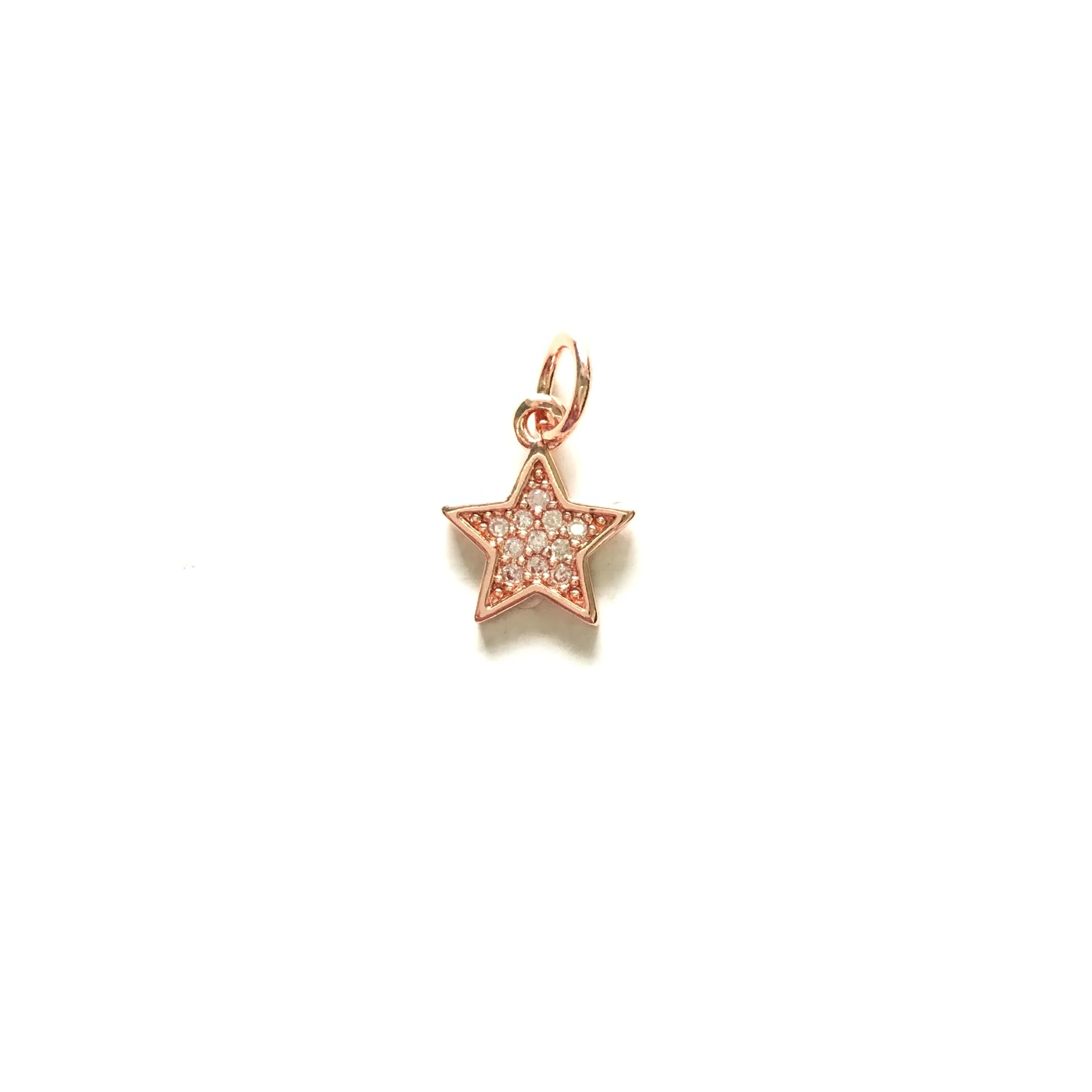 5pcs Small Size Zirconia Paved Star Charms for Bracelet Necklace Earring Making Exquisite Pendant for Handmade Jewelry Accessory