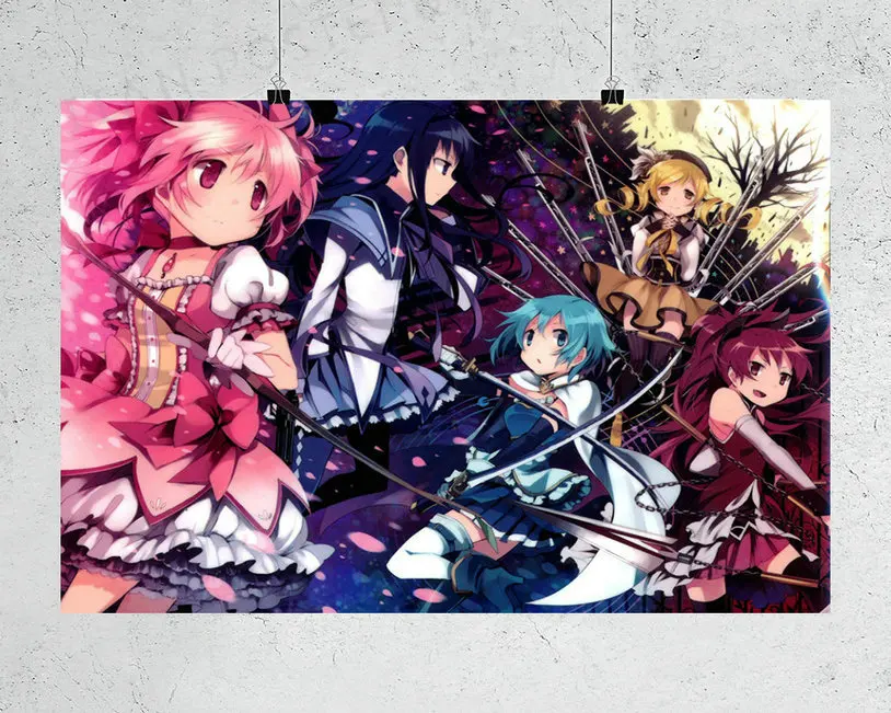 H091 Puella Magi Madoka Magica Animation Wall Sticker Silk Poster Art Home Decoration