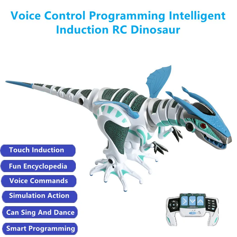 80CM Voice Control Programming Intelligent Induction RC Dinosaur Singing Dancing Simulated Sound Effects Electric Animals Model