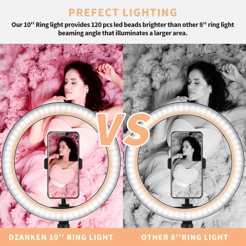 26CM RGB Fill Photography Lighting Phone Ringlight Tripod Stand Photo Led Selfie Remote Control Ring Light  Lamp Youtube Live