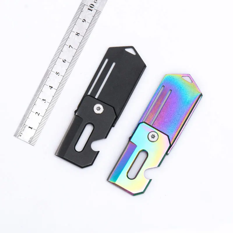 

Fold Knife Multipurpose Keychain Multi Bottle Opener Mini Keyring Peel Cutting EDC Multifunction Pocket Camping Outdoor Tool