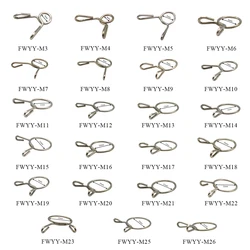 10PCS Fuel Line Oil Air Tube Clamp Hose Spring Clip Fastener For  M3-M26 diameter