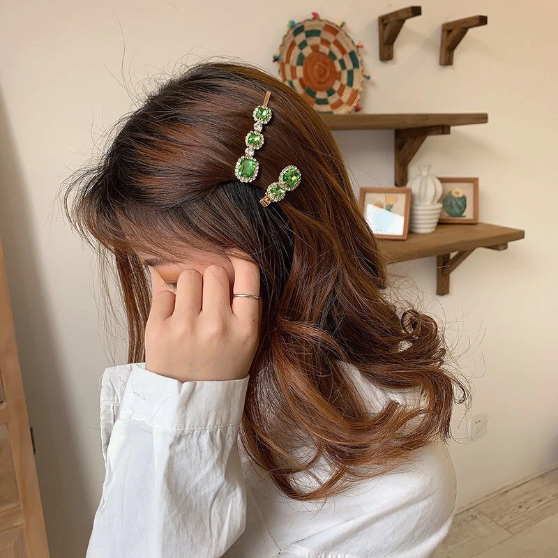 2022 مشبك شعر الموضة مجموعة للنساء الفتيات كوريا جديد كريستال المشابك إكسسوارات الشعر أغطية الرأس الجانب كليب Hairgrip الشعر مجوهرات