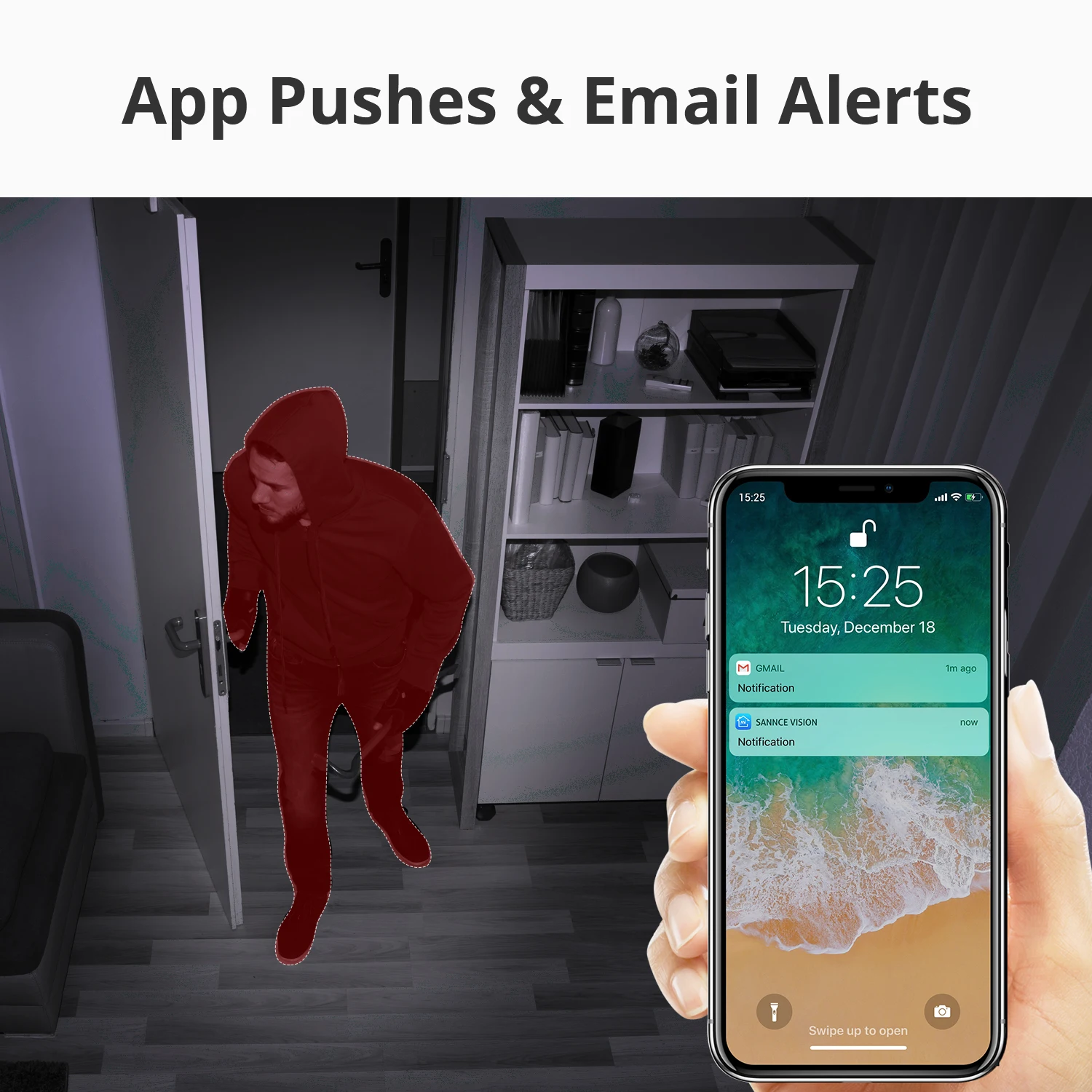 SANNCE 2PCS FHD 1080P IP Wi-Fi H.264+ Video Camera Surveillance System Weatherproof Cameras 100ft Night Vision With Smart AI P2P