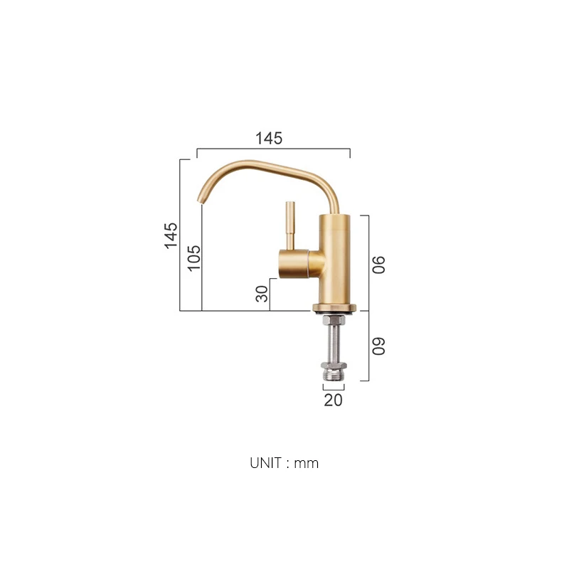 Stainless Steel Kitchen Direct Drinking Water Filter Tap Reverse Osmosis Water Filter Sink Faucet Single Handle Water Purifier