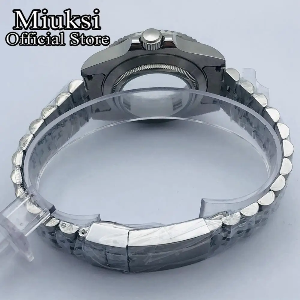 Miuksi 40mm sapphire glass silver watch case fit NH35 NH36 NH34 ETA2824 2836 Miyota8205 8215 Mingzhu DG2813 3804 PT5000 movement