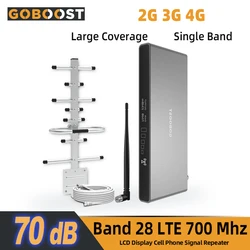 GOBOOST-amplificador de señal LTE 700 MHz, antena 4G, repetidor celular móvil Band28, 3g, 70dB, potenciador de red de alta ganancia