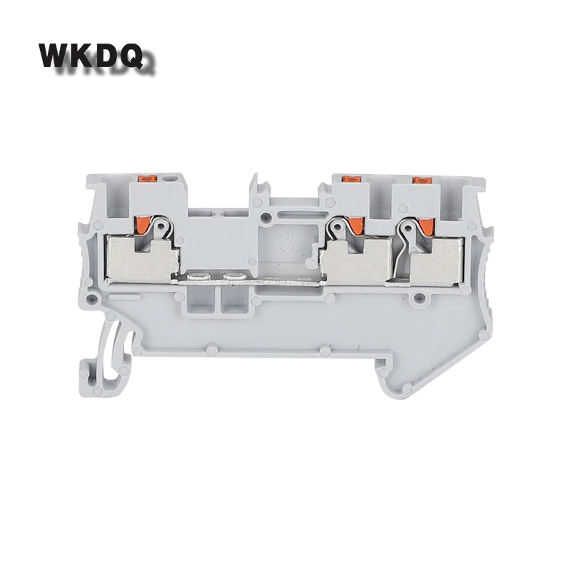 10Pcs PT1.5-TW PT 1.5-TW Push-In Twin 3-Conductor Feed-Through Strip Wire Electrical Connector Din Rail Terminal Block PT 1.5TW