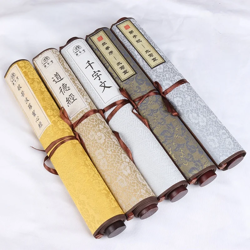 Small Regular Script Water Writing Cloth Thousand-character Imitating Rice Paper Reusable Brush Calligraphy Copybook Long Scroll