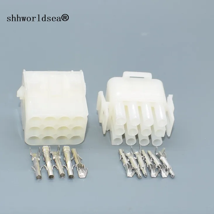 Shhworldsea 12 Pin 2.1mm car Female Male Electrical Wiring Harness Connector Plug For Auto Motorcycle 1-480708-0 350735-1