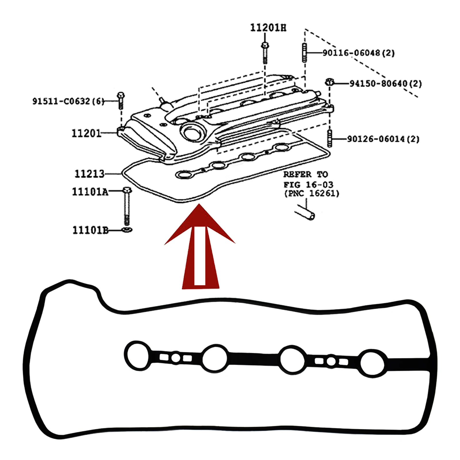 Engine Valve Cover Gasket for Toyota Camry Corolla Matrix RAV4 Highlander Pontiac Vibe Scion tC VS50530R 112130H010 1121328021