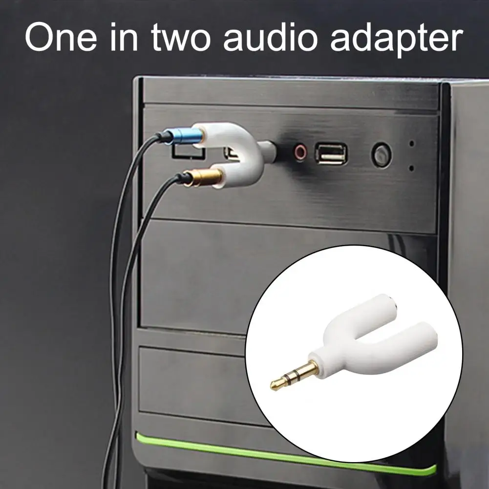 Bluelans U3 محول صوت عملية نقل سريع المعادن 1 ذكر إلى 2 أنثى 3.5 مللي متر جاك الفاصل لسماعة