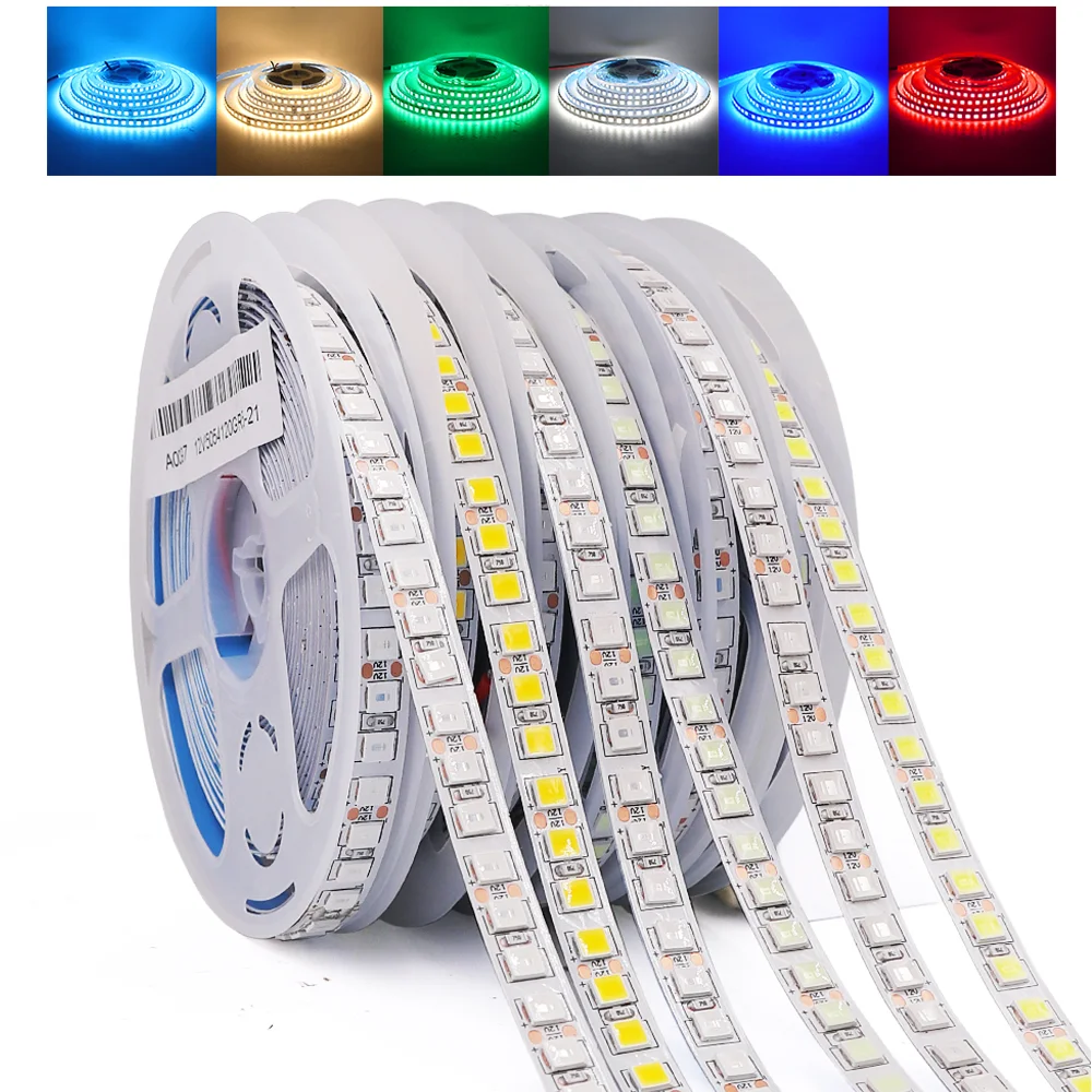 5M 5054 2835 Led Strip Flexible Light 12V 24V High Brightness Ribbon Tape IP65 IP67 Waterproof Led Light Strips Red Green Blue