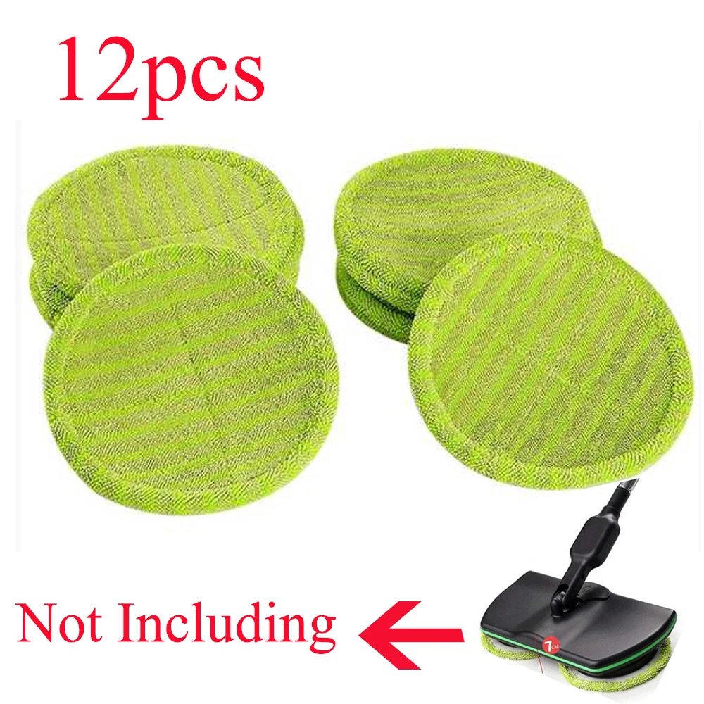 Cordless Electric Rotary Mop Replacement Cleaning Pads Electric Rotary Mop Replacement Washcloths, Including 12 Cleaning Pads