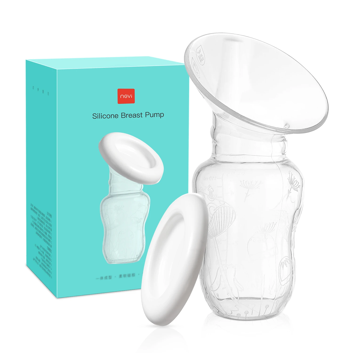 Silicone Manual Breast Pump 4oz Reast Milk Pump with Powerful Suction,Manual Milk Saver Nursing Pump