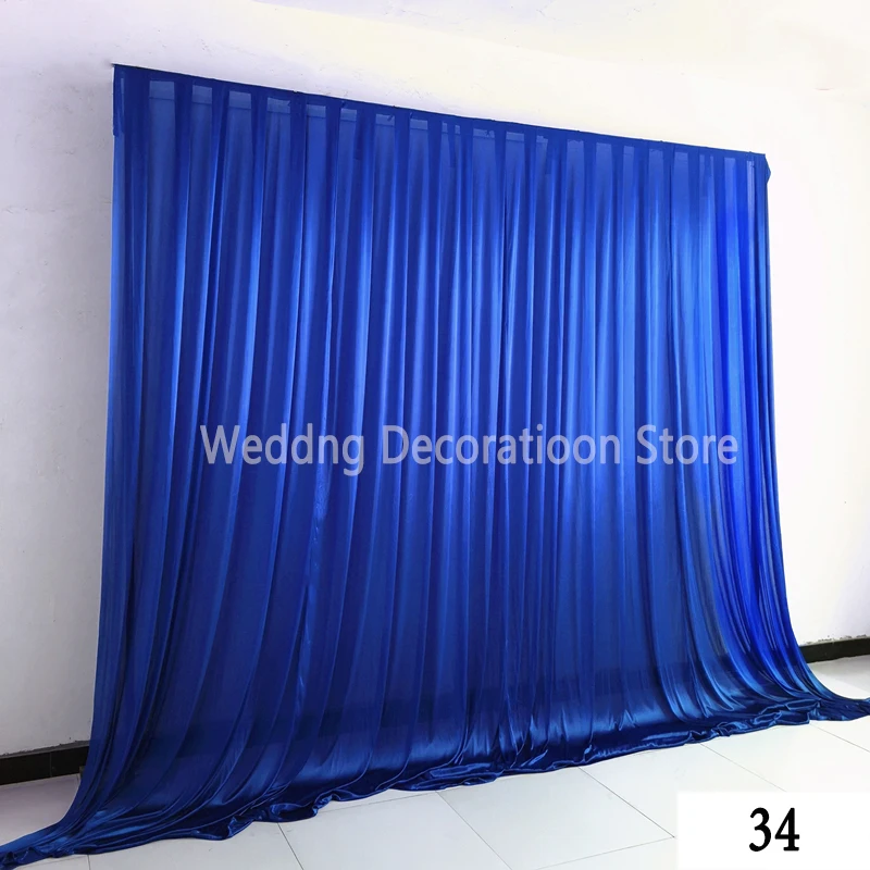 3X3M/10X10FT Ice Silk Fabirc Backdrop Curtain Drapes Stage For Wedding Event Party Banquet Baby Shower Birthday Wall Decoration