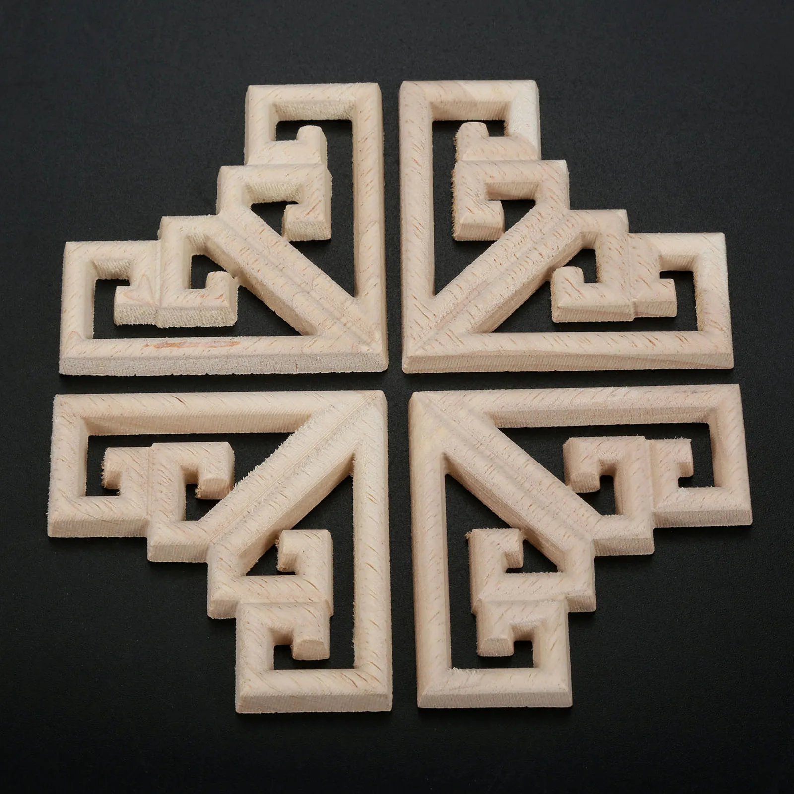 4 sztuk rzeźba w drewnie naklejka rogu ramki aplikacje meble drewniane rzeźbione dekoracje Retro figurki rzemiosło wystrój domu