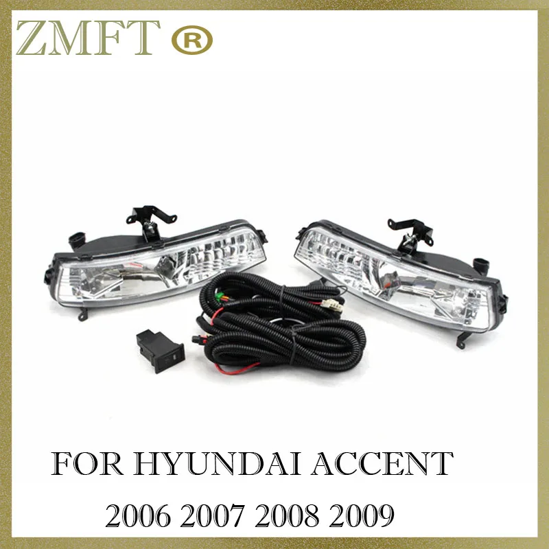 

1Set Car Front Bumper Fog Light Assemably For Hyundai Accent Verna 2006 2007 2008 2009 With Switch Wire Harness Set