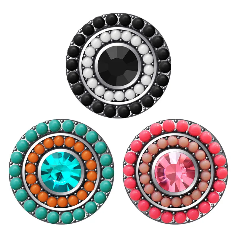 KZ354 Beauty Round beads Elegant fashion 18MM snap buttons fit DIY 18MM snap bracelet snap jewelry Christmas Gift