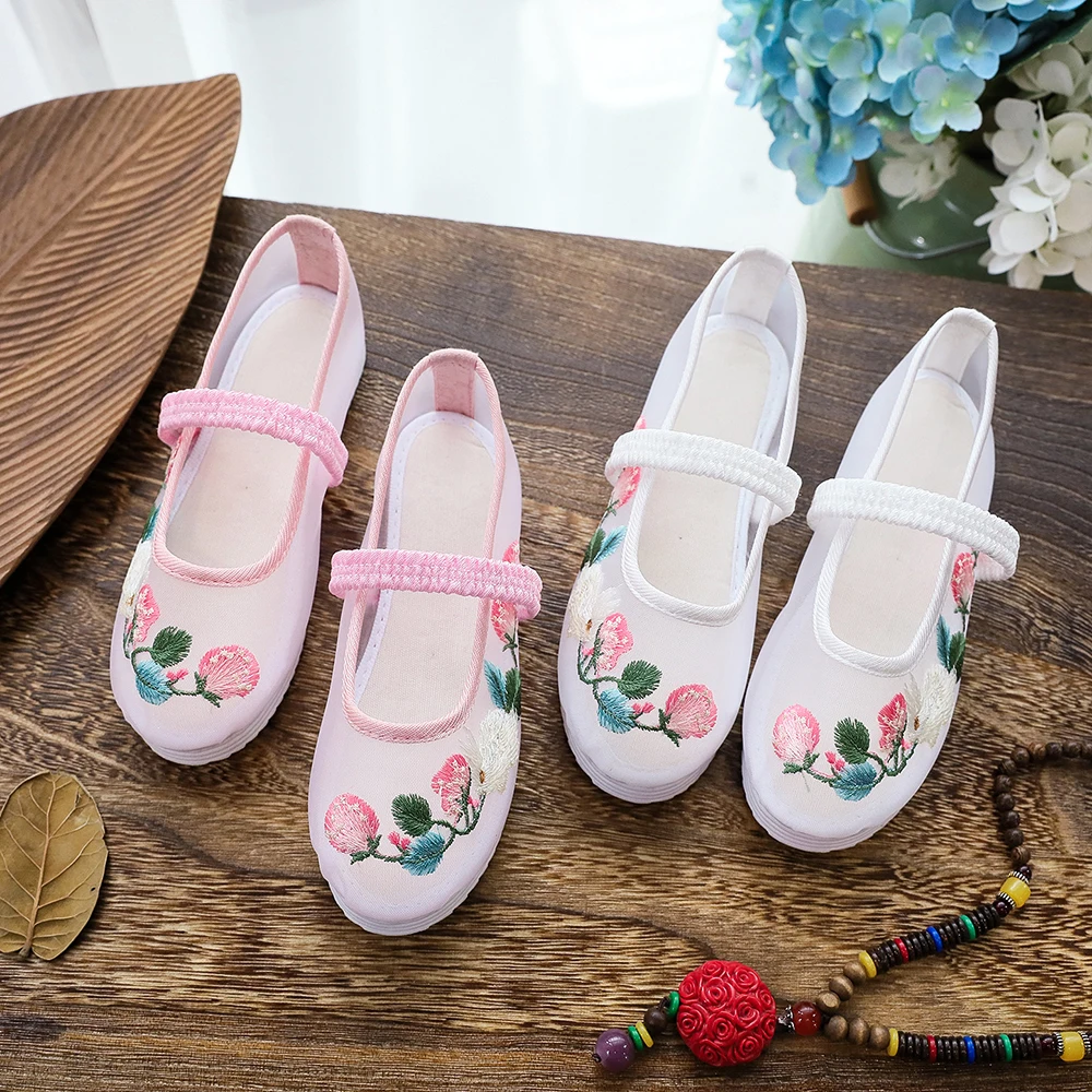 Veowalk Summer Children Girls Thin Gauze Mesh Elastic Strap Flat Shoes Flower Embroidered Princess Sneakers for 1-15 Year Kids