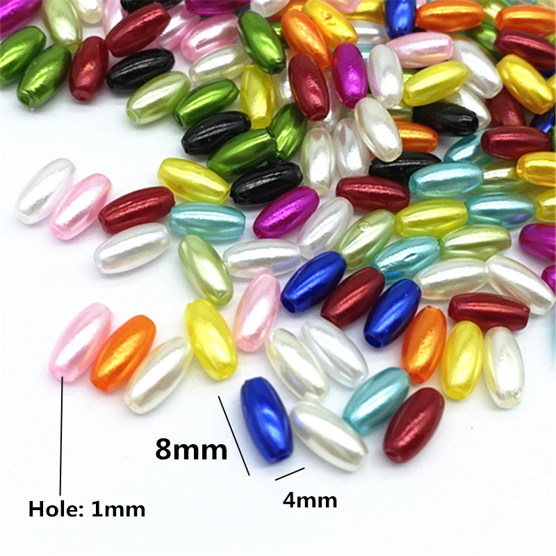 200pcs 4*8mm Acrylic Beads Loose Spacer  for Jewelry Making Necklaces Earrings Bracelets Handmade Diy