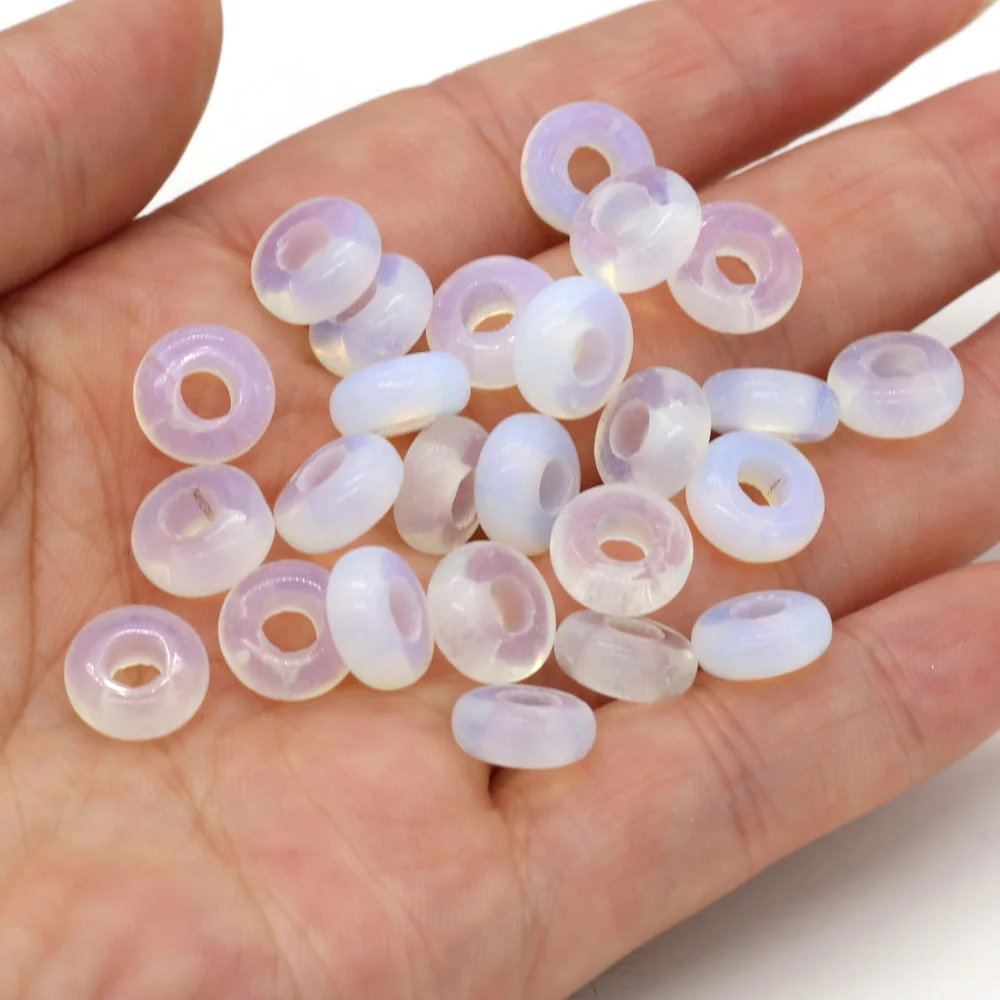 Großhandel 100 Stück Natursteinperlen, großes Loch, Abacus-Form, Agts-Steinperlen für die Herstellung von Schmuck, Halsketten, Loch 4 mm, Größe 5 x 10 mm – Detail 10