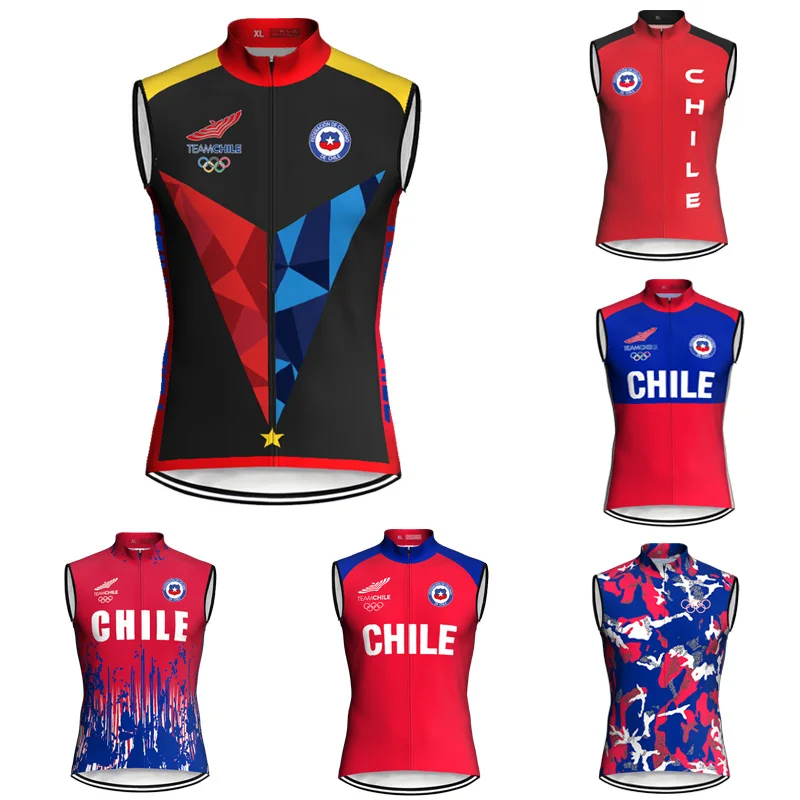 

Chile Sport Team Vest Sleeve Cycling Jersey Jacket Riding Bike Dry Breathable Shirt Mtb Bib Pro Race Road Downhill Motocross Top