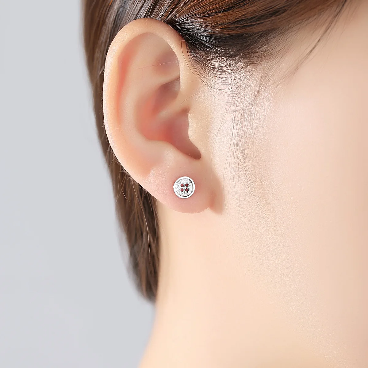 PAG & MAG S925 pure silver ear trim, Korean style, simple couple's ear trim