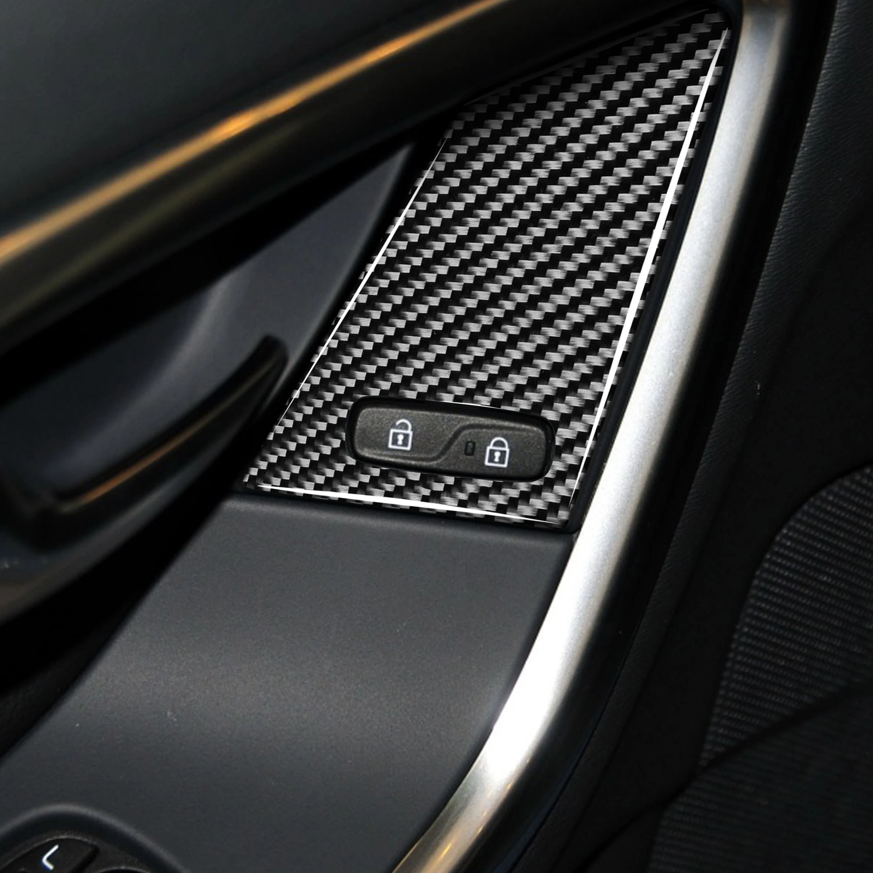 For Volvo S60 V60 XC60 2010-2018 Accessories Car Carbon Fiber Interior Door Lock Switch Panel Trim Cover Sticker Styling