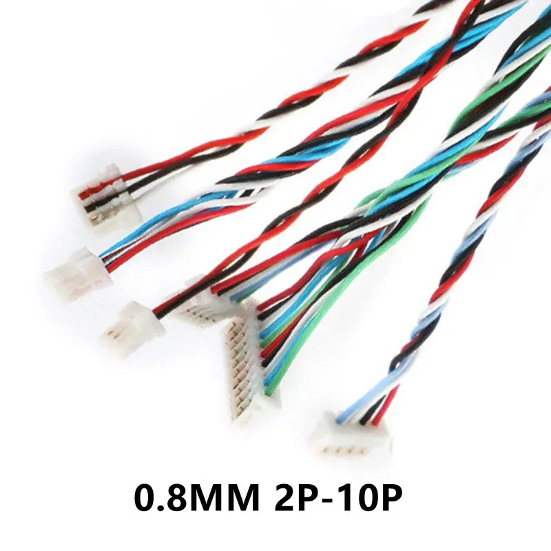 0.8mm Connector Cable spacing terminal wire single head puncture electronic wire connection wire 300mm 2P3P4P5P6P8P10P 32awg