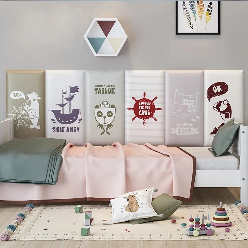 Kids Room Anti-collision Wall Sticker Bed Headboard Soft Pack Tatami Baby Bedroom Decor Cabecero Cama Self Adhesive Wallpaper