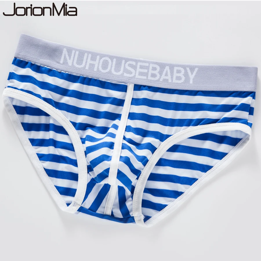 Sexy Men's Briefs Stripe Thongs Cotton Low Waist Underpants Man Underwear Men Lingerie Comfortable Femme Mens Pants YJ004