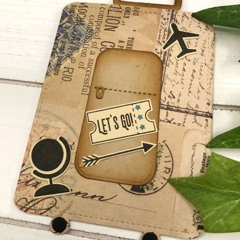 Cutting Dies Clear Stamps Travel Suitcase Tags Drifting Bottle Foldable Gift Box Birthday Cake Petal Leaf Wheat Spike 2021 New