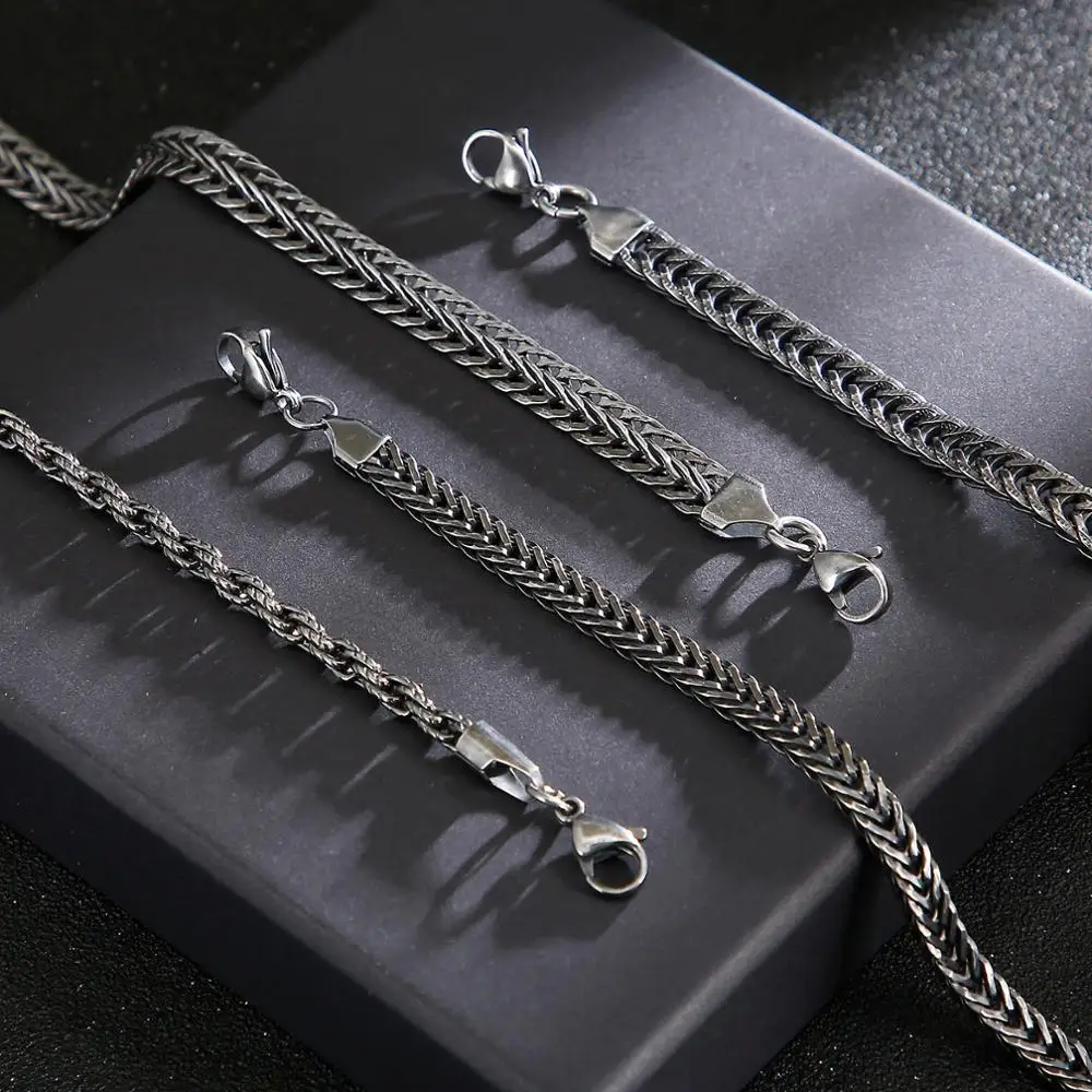 KALEN Stainless Steel Matte Link Chain Necklace For Men 8mm Twisted Link Chain Choker Jewellry New Arrivals 2020