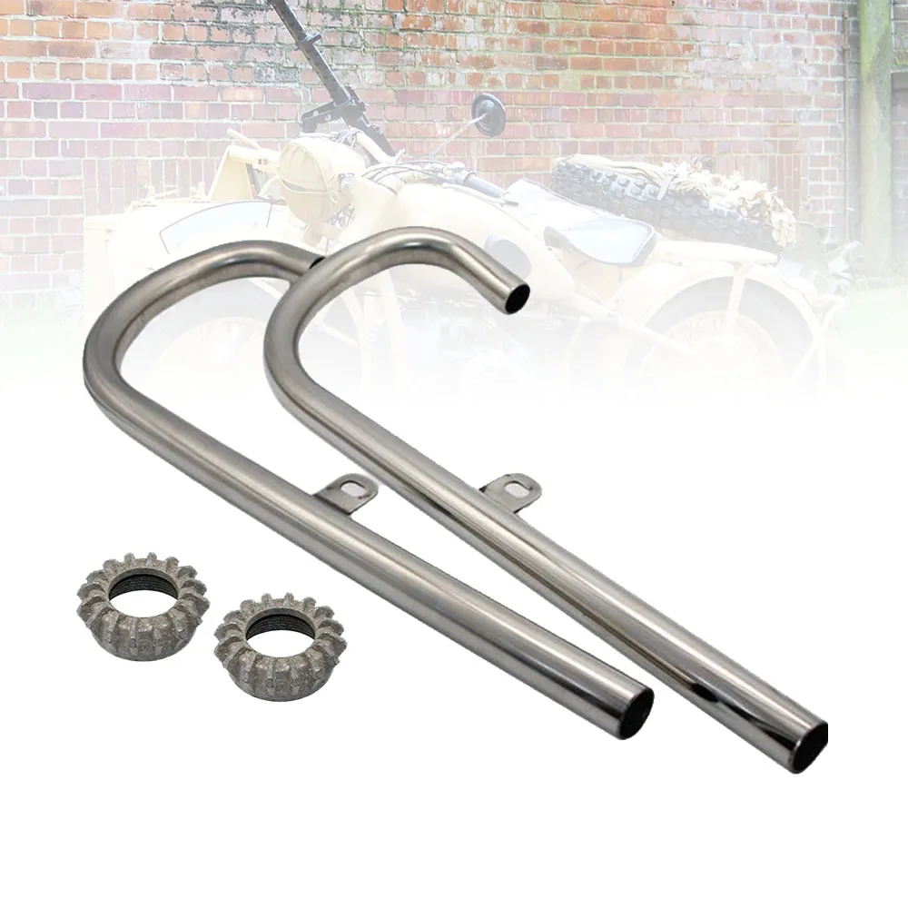ZSDRTP CJ-K750 Motorcycle Exhaust Pipe with Nuts 24HP 32HP for BMW K750 R71 R12 CJ-k750 Ural M1 M72 and Dnepr MT12