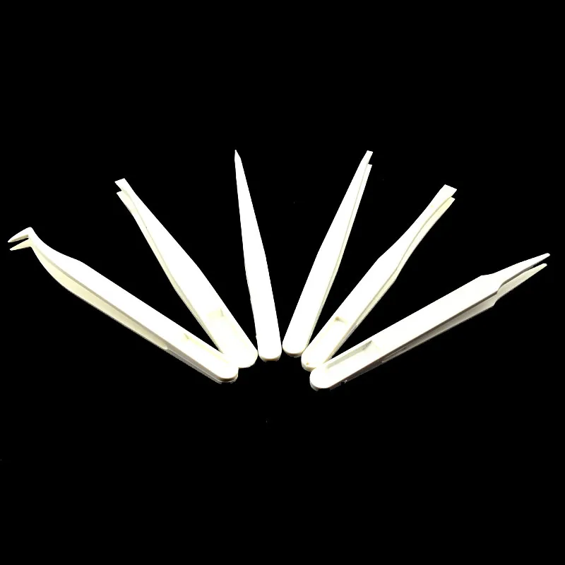 Anti-Static Carbon Fiber Tweezers Kit ESD Plastic Forceps PCB Electronic Hand Repair Tools Set Pointed Flat Elbow Head Tweezer view 5