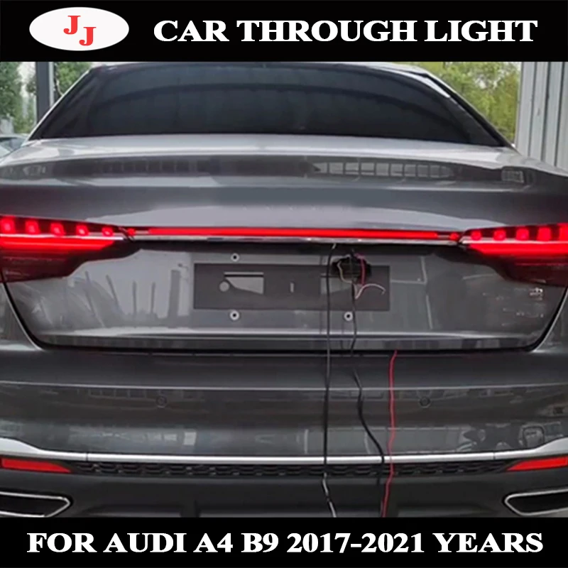 led car through tail light middle lamp for audi a4 b9 2017-2021 car decorate cross lamp through truck light