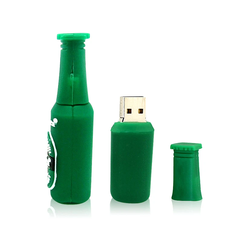 Silicone USB Flash Drive 128GB 256GB Pen Drive 32GB 16GB 8G Beer Bottle usb flash Memory stick 64gb pendrive Cle Usb Stick