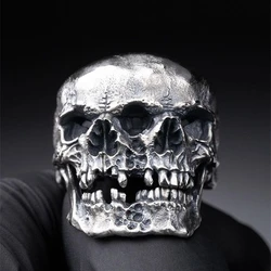 EYHIMD Unique Gothic Mens Skull Ring 316L Stainless Steel Rings for Men Skeleton Biker Party Jewelry Gifts for him