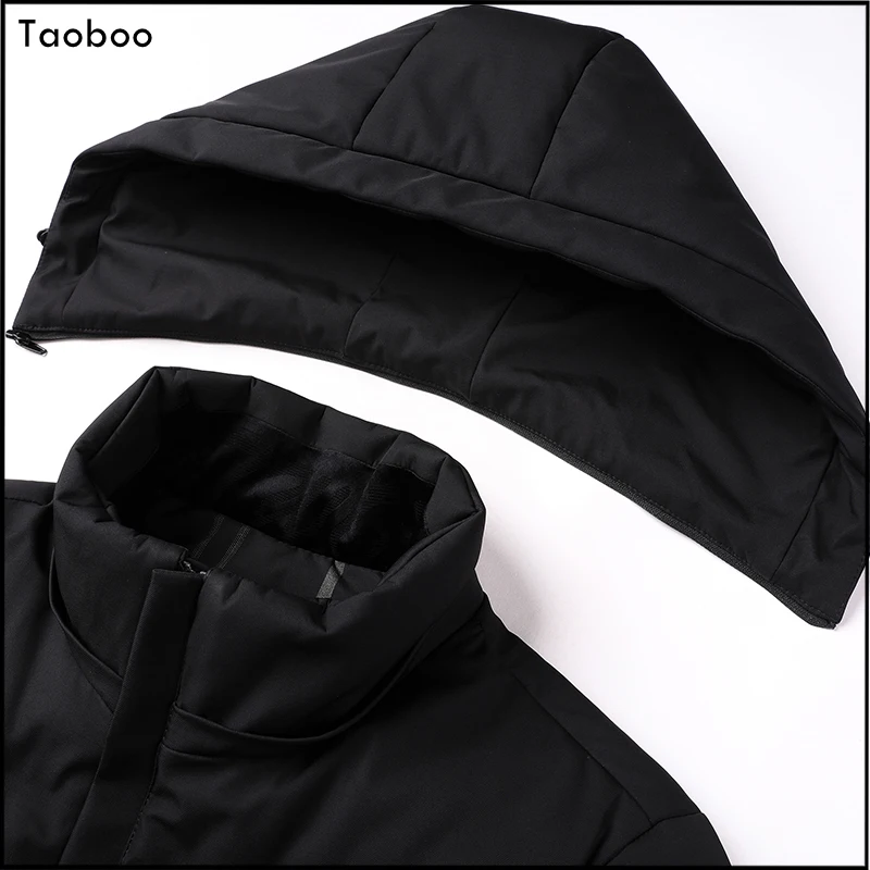 Taoboo Brand Winter New Men Solid Color Parkas High Quality Men\'s Hooded Warm Thick Down Jacket Male Fashion Casual Parka Coat