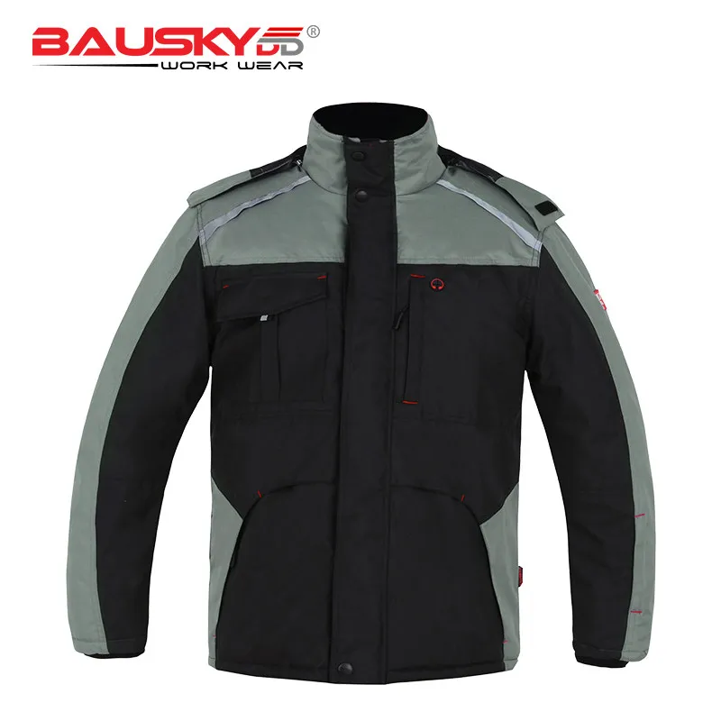 Bauskydd New Men's Warm Bomber Jackets Men Winter Safari Style Zipper Work Jacket hi vis Workwear Jacket Cycling Jacket